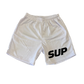 SUP White Black Logo Shorts