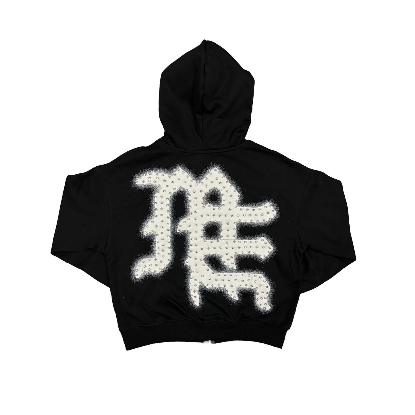 Mixed Emotions Black End Rhinestone hoodie