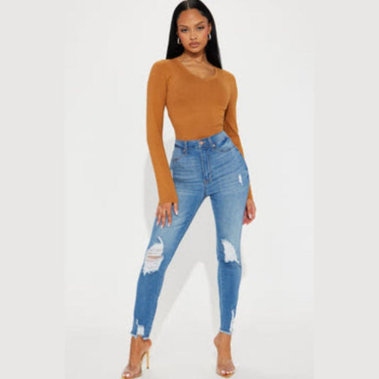 Sculpting Skinny Jeans - Light Blue Wash