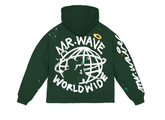 MR.WAVE Wave World Crop Hoodie (green)
