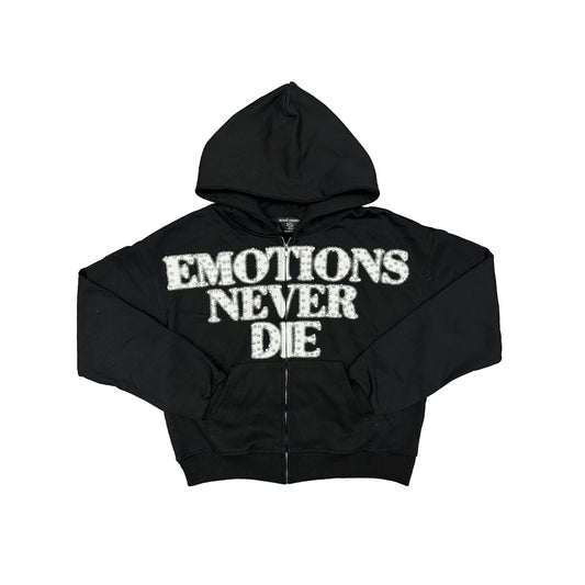 Mixed Emotions Black End Rhinestone hoodie