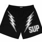SUP White Bolt Shorts