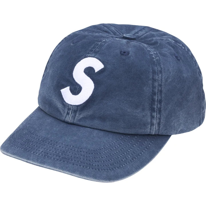 SUPREME Washed Canvas S Logo 6-Panel Navy