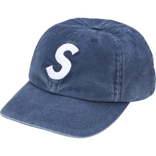 SUPREME Washed Canvas S Logo 6-Panel Navy