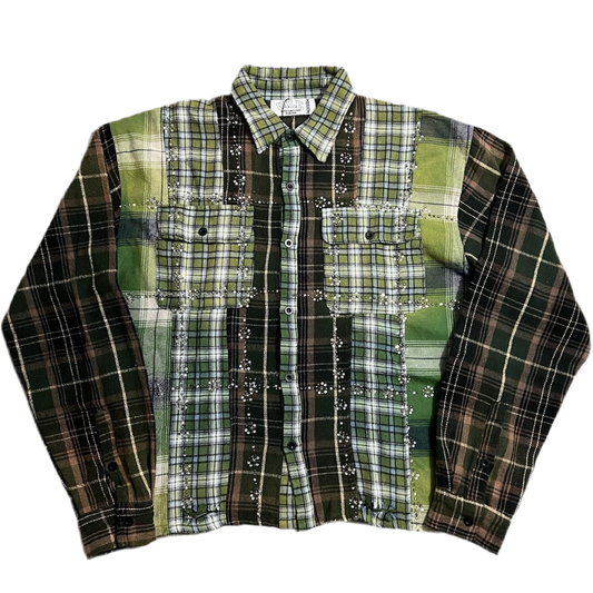 Vale Forever Rhinestone Flannel Olive/Brown