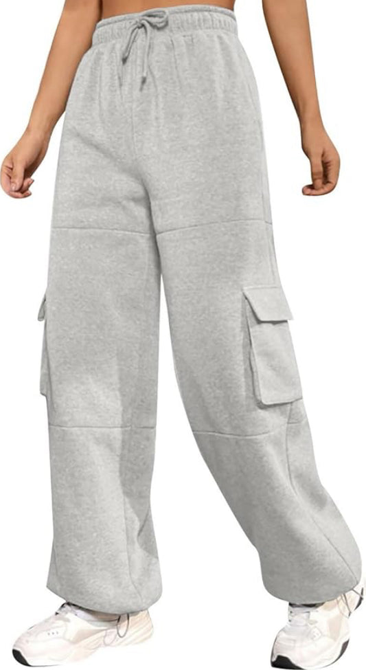 Women’s Fleece Cargo Pants (grey)