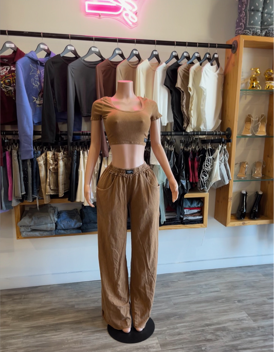 Vogue WOMEN’S Light Brown Sweatpants Set