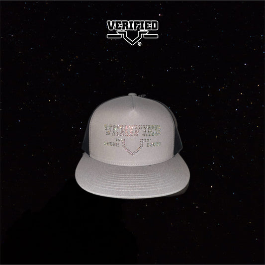 VERIFIED GREY RHINESTONE HAT