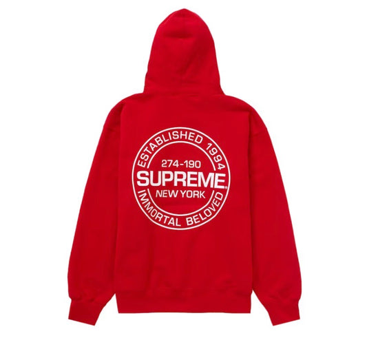 SUPREME Immortal Circle Logo Hooded Sweatshirt (Red)