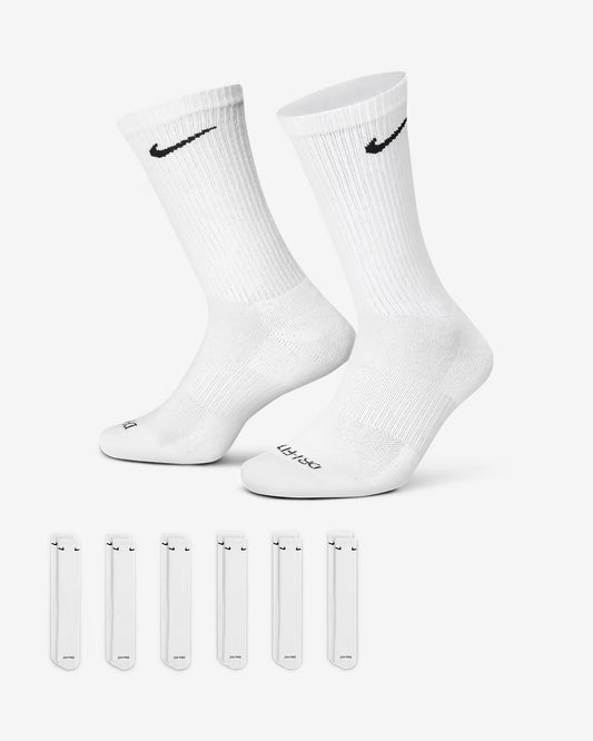 NIKE 6 Pack White Crew Socks