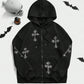 Hoodie Rhinestone Cross (black)