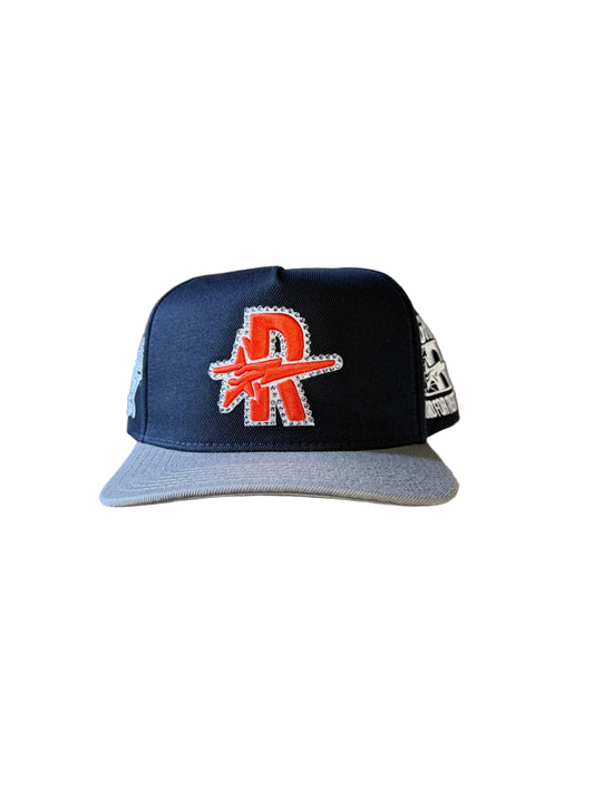 ROUGHPLAY Black and Grey Orange Logo Hat