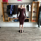 The Tink Long Sleeve Midi Dress - Brown