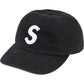 SUPREME Washed Canvas S Logo 6-Panel Black