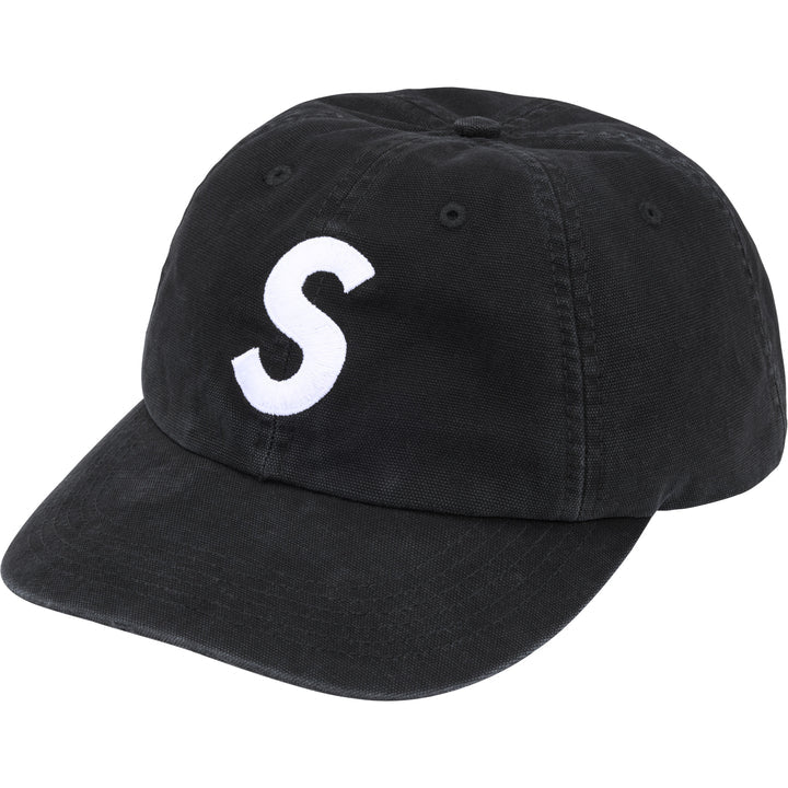 SUPREME Washed Canvas S Logo 6-Panel Black