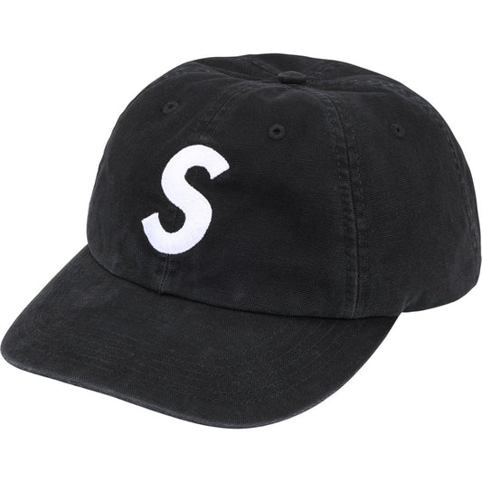 SUPREME Washed Canvas S Logo 6-Panel Black