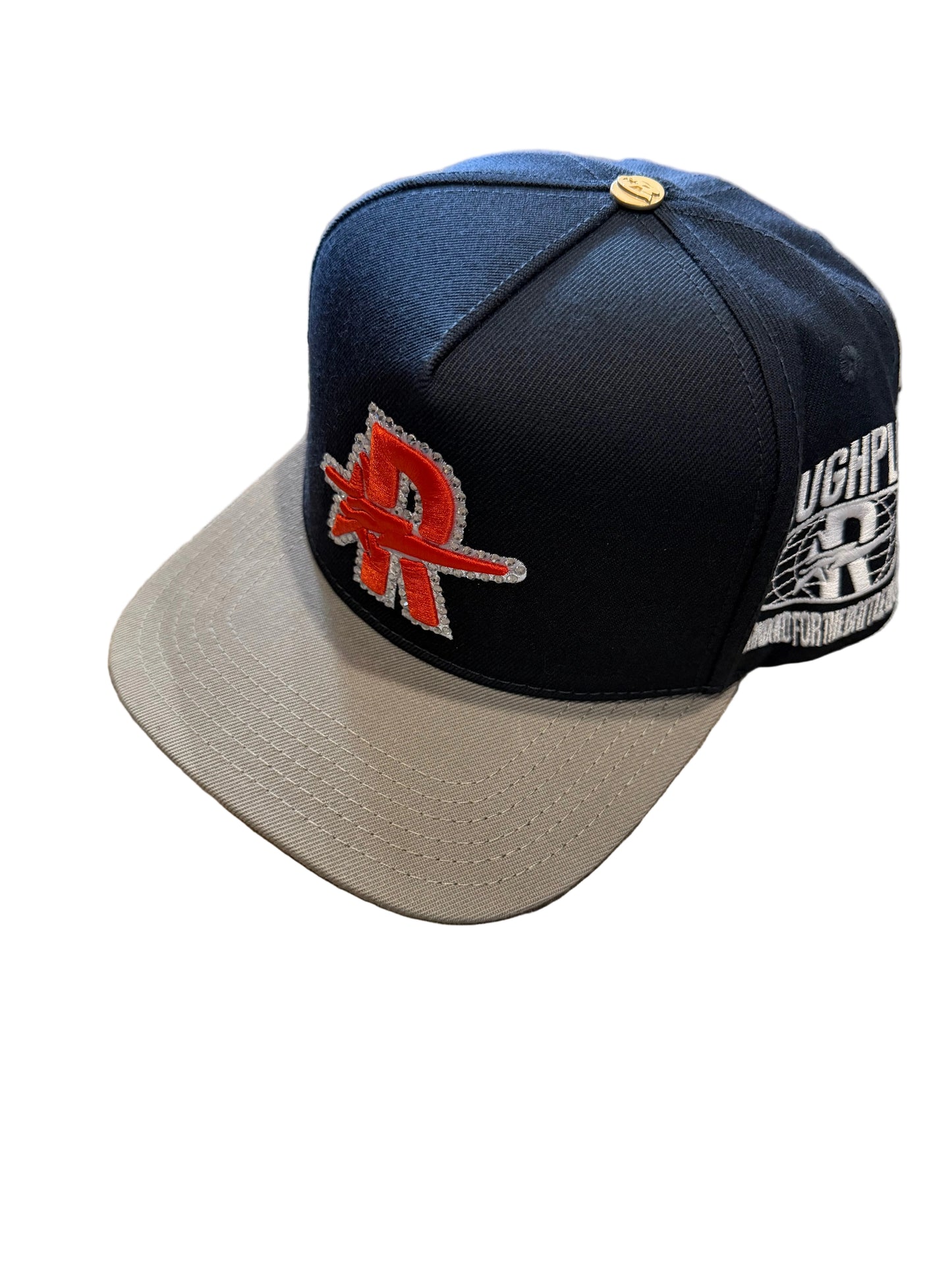 ROUGHPLAY Black and Grey Orange Logo Hat