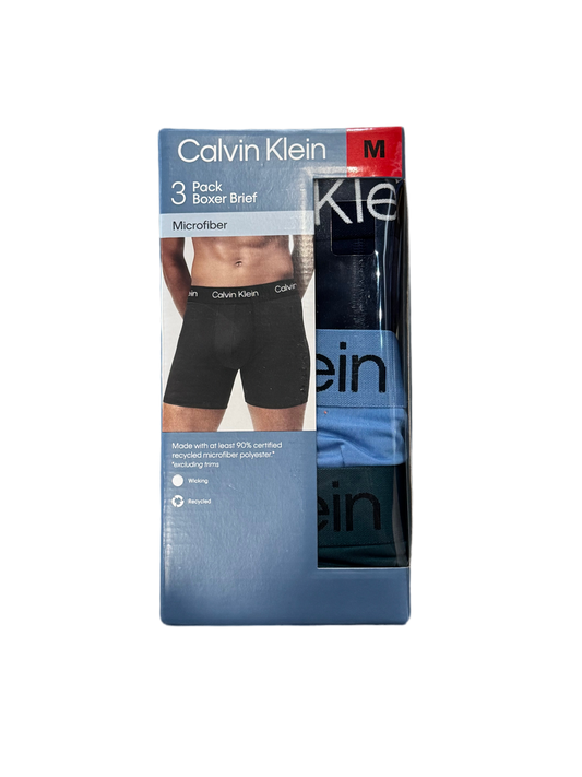 CALVIN KLEIN Microfiber Boxer Briefs (navy/lightblue/green)