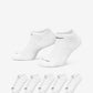 NIKE 6 Pack White No Show Socks