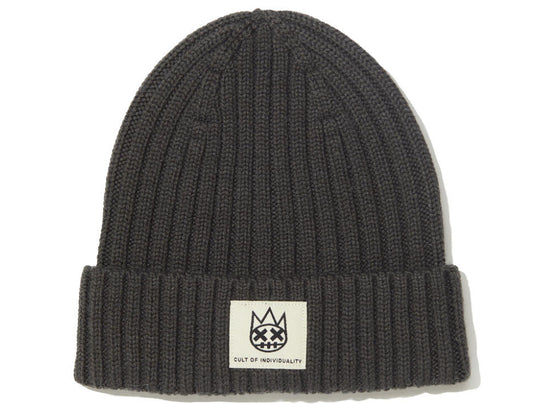 CULT Shimuchan Logo Knit Hat (vintage charcoal)
