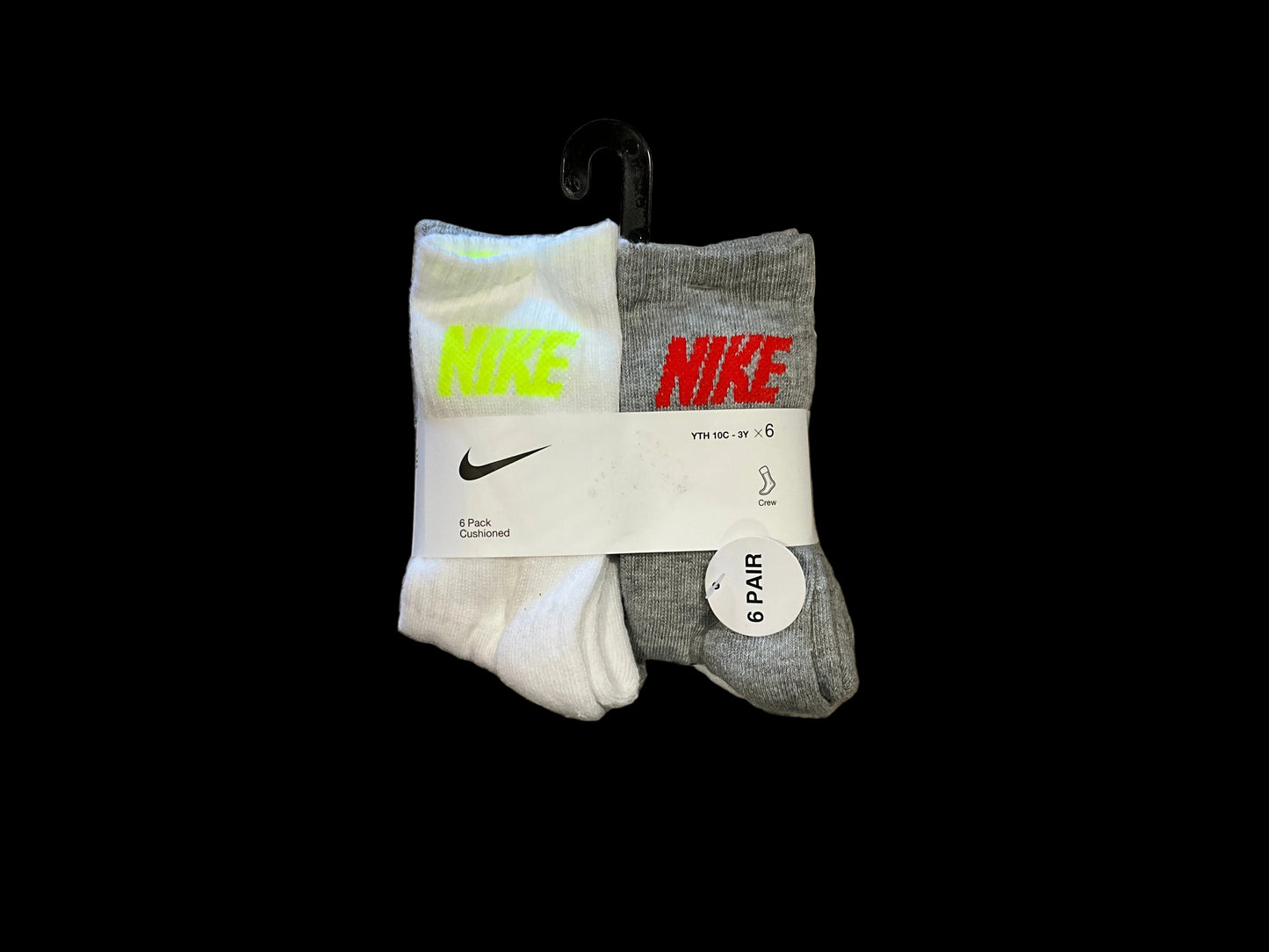NIKE 6 Pack Kids Cushioned Socks