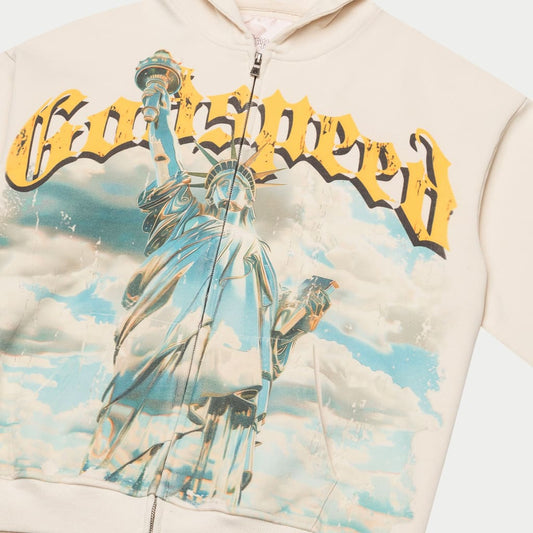 GODSPEED Chrome Liberty Zip Hoodie (Bone)