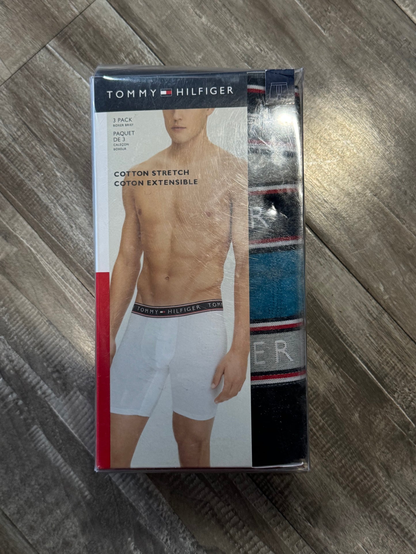 TOMMY HILFIGER Cotton Stretch Boxers (Grey,LightBlue,Blue)