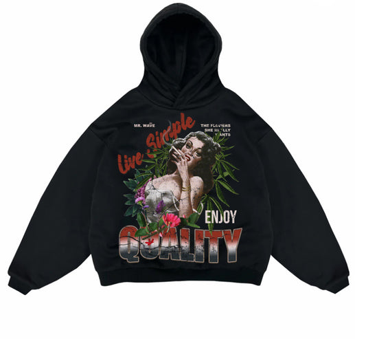 Mr.Wave “The FLOWERS SHE W ANTS HOODIE (BLACk)