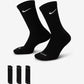 NIKE 3 Pack Black Crew Socks