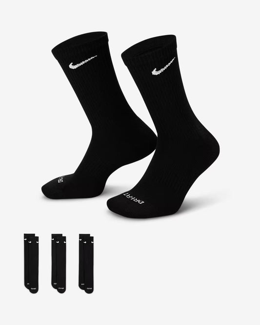 NIKE 3 Pack Black Crew Socks