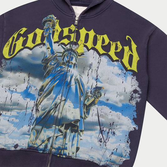 GODSPEED Chrome Liberty Zip Hoodie (navy)