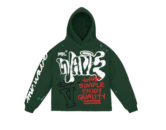 MR.WAVE Wave World Crop Hoodie (green)