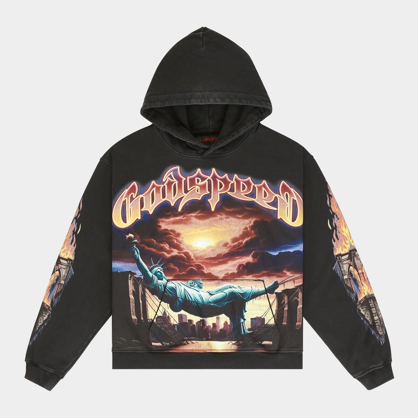 GODSPEED Burnt Bridges Hoodie (black wash)