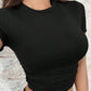 Women’s Slim Fit Knitted T-Shirt (black)