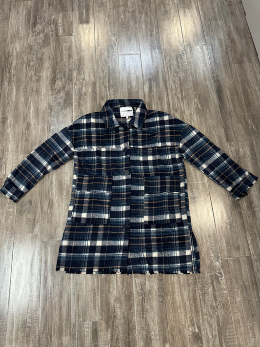 Vogue Women’s Plaid Shirt Jacket (blue)