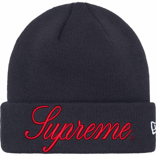 SUPREME New Era Script Beanie (navy)