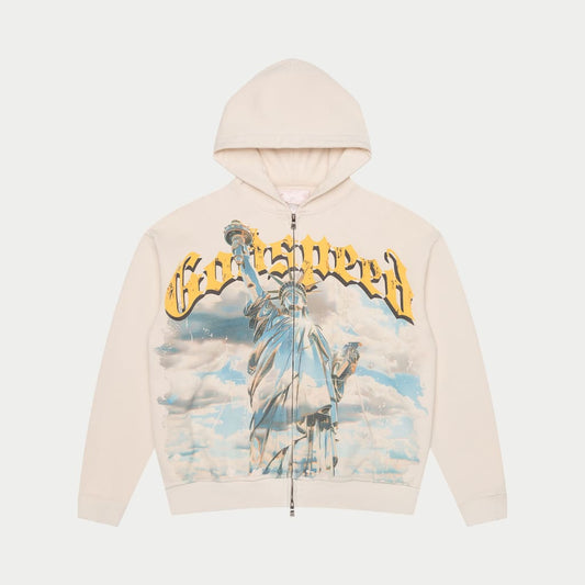 GODSPEED Chrome Liberty Zip Hoodie (Bone)