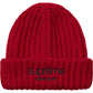 SUPREME classic logo chunky ribbed beanie Red