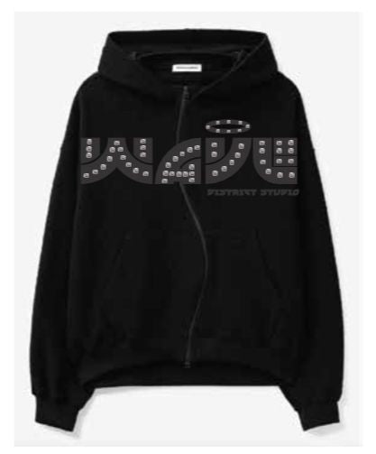 MR.WAVE STUDIO DISTRICT (BLACK) ZIP HOODIE