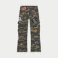 GODSPEED Patchwork Flared Cargo Pants (Camo)