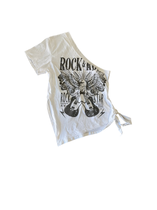 Vogue Women’s Rock and Roll Off Shoulder Tee
