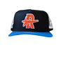 ROUGHPLAY Black and Blue Orange Logo Hat