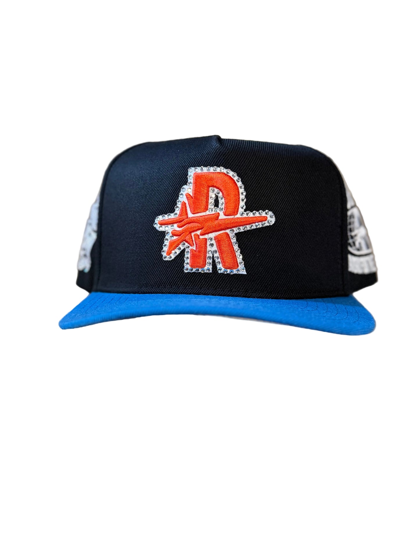 ROUGHPLAY Black and Blue Orange Logo Hat