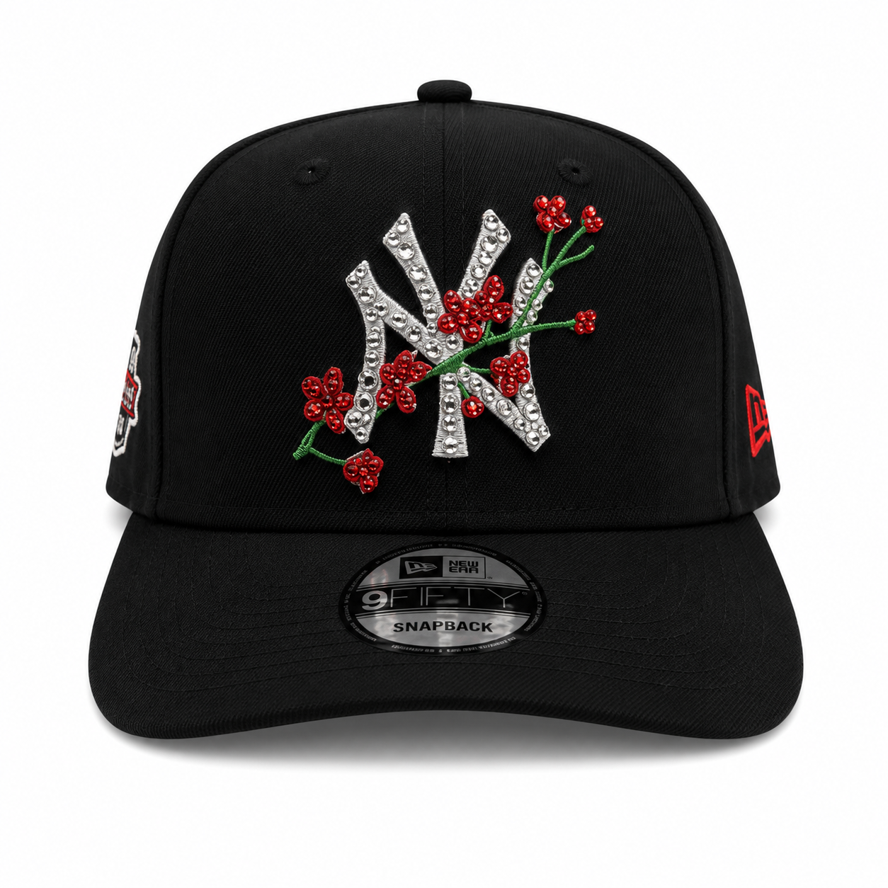 Polanco Caps New York Yankees Iced-Out Black Floral Hat