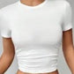 Women’s Slim Fit Knitted T-Shirt (white)