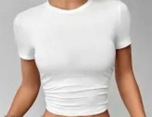 Women’s Slim Fit Knitted T-Shirt (white)