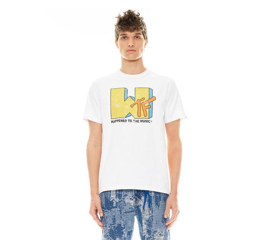 CULT Short Sleeve Crew Neck Tee “WTF” (white)