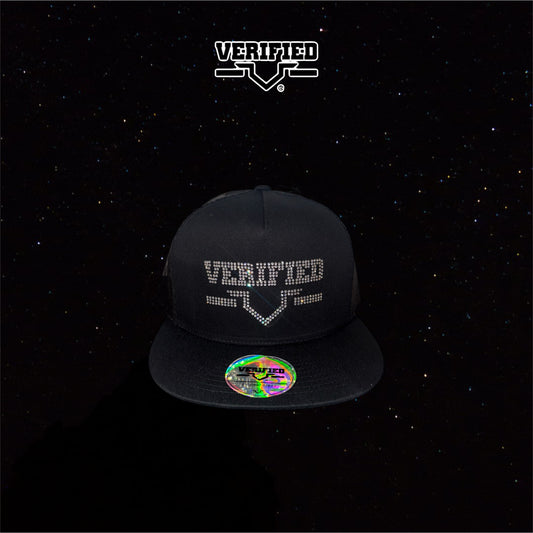 VERIFIED BLACK RHINESTONE HAT