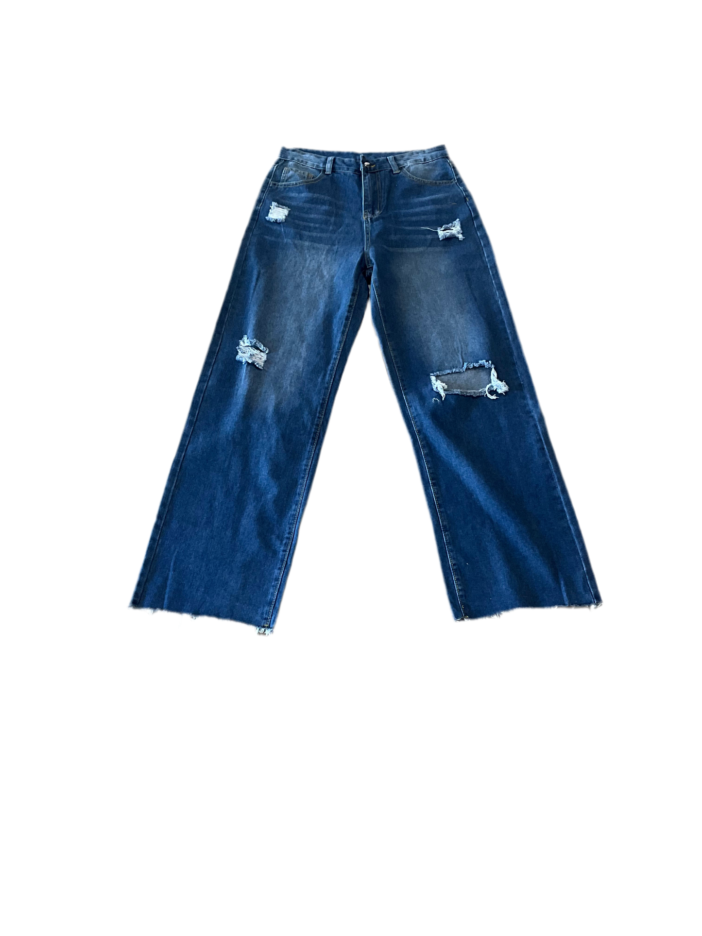 Vogue Women’s Blue Baggy Ripped Jeans
