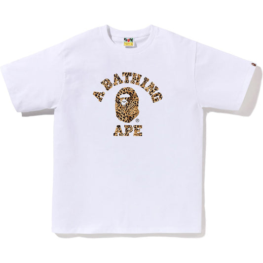 BAPE WILD LEOPARD PATTERN COLLEGE TEE